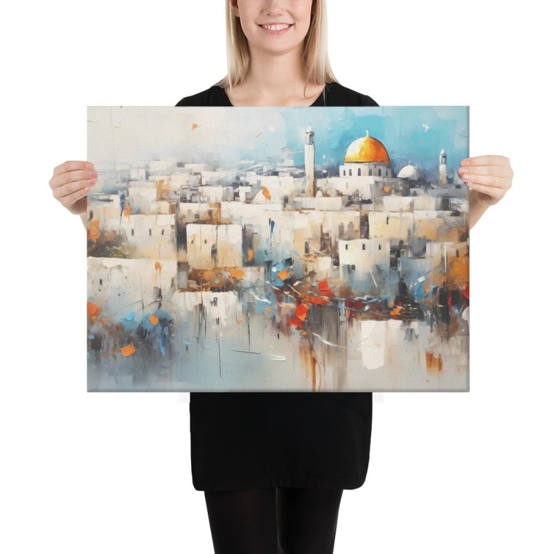 מבט על ירושלים הדפס על קנבס